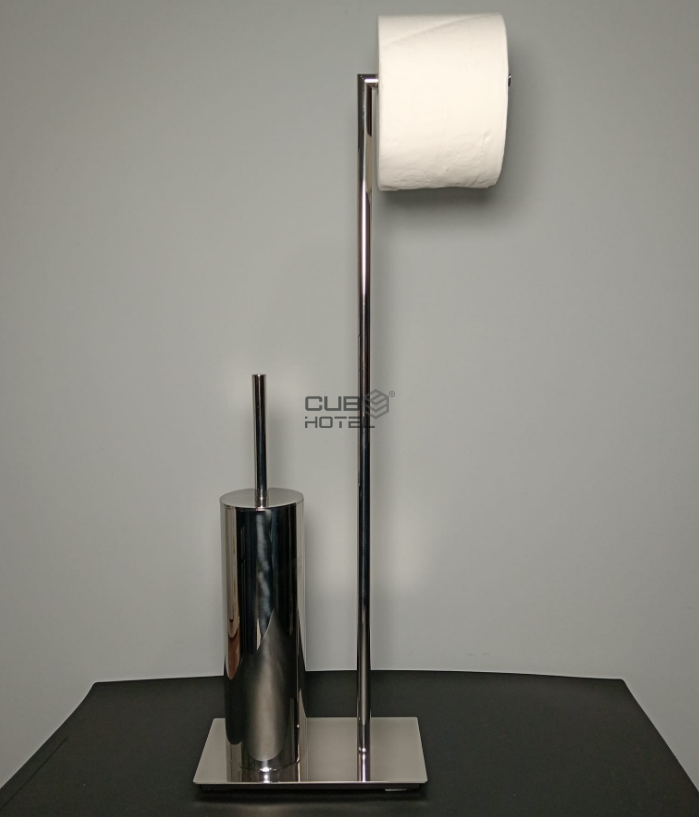 Porta Rolos com Escova WC Inox Brilho